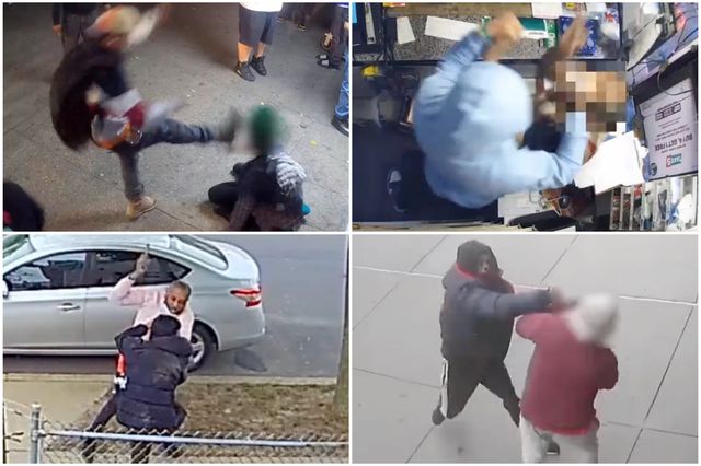 Screenshots taken from videos posted on the NYPD’s social media show graphic incidents of violence.